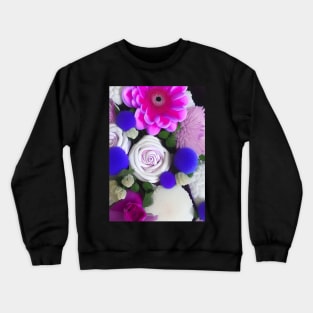 STUNNING PINK AND PURPLE AND BLUE FLORAL PRINT Crewneck Sweatshirt